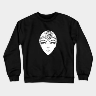 Vintage Deco Woman with Flowers Crewneck Sweatshirt